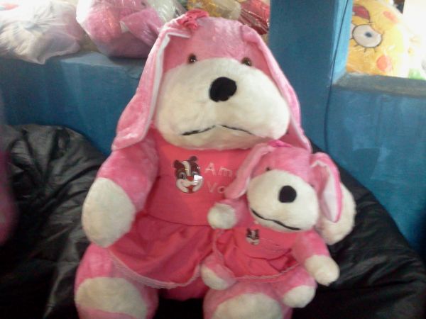 PELÚCIA ROSA COM FILHOTE